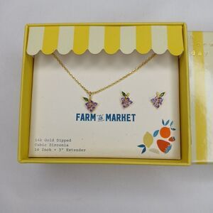 A New Day Target Farm To Market Grapes Earring & Necklace Boxed Set Gift Girls